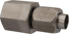 Made in USA - 3/8" Tube OD, 37° Stainless Steel Flared Tube Female Connector - 3/8-18 NPTF, Flare x FNPT Ends - Benchmark Tooling