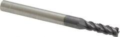 ProMax - 5/32" Diam, 1/2" LOC, 4 Flute Solid Carbide Roughing & Finishing Corner Radius End Mill - AlTiN Finish, 2" OAL, 3/16" Shank Diam, Straight Shank, 40° Helix, Centercutting, Stub Length - Benchmark Tooling