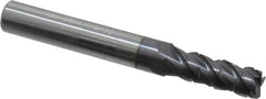 ProMax - 9/32" Diam, 3/4" LOC, 4 Flute Solid Carbide Roughing & Finishing Corner Radius End Mill - AlTiN Finish, 2-1/2" OAL, 5/16" Shank Diam, Straight Shank, 40° Helix, Centercutting, Regular Length - Benchmark Tooling
