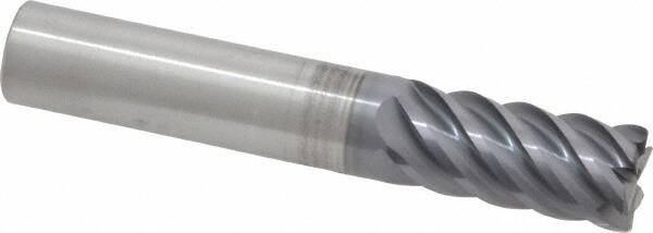 RobbJack - 1/2", 6 Flute, Single End, Solid Carbide, 0.03" Corner Radius End Mill - 3" OAL, 45° Helix, Right Hand Flute, 1" LOC, Right Hand Cut - Benchmark Tooling