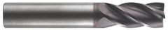 RobbJack - 5/16" Diam, Fine Pitch, 13/16" LOC, 4 Flute Solid Carbide 0.02-0.022" Corner Radius Roughing End Mill - AlTiN Finish, 2-1/2" OAL, 5/16" Shank Diam, Single End, Centercutting - Benchmark Tooling