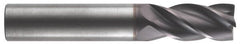 RobbJack - 4 Flute Solid Carbide Roughing & Finishing Corner Radius End Mill - AlTiN Finish, Straight Shank, Variable° Helix, Centercutting, Regular Length - Benchmark Tooling