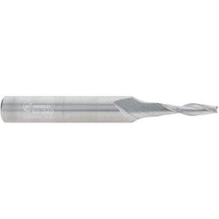Onsrud - 1/8" Cutting Diam x 1/2" Length of Cut, 2 Flute, Upcut Spiral Router Bit - Uncoated, Right Hand Cut, Solid Carbide, 2" OAL x 1/4" Shank Diam, Double Edge, 30° Helix Angle - Benchmark Tooling