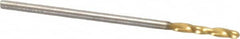 Guhring - 3/64" 130° Parabolic Flute Cobalt Screw Machine Drill Bit - TiN Finish, Right Hand Cut, 7mm Flute Length, 28mm OAL, Standard Point, Straight Shank - Benchmark Tooling