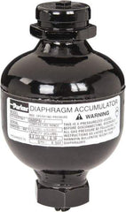 Parker - 10 Lb. Capacity, 3,620 psi Max Working Pressure, 4.69" High, Hydrin Diaphragm Accumulator - 2.95" Diam, 6 SAE Port Thread - Benchmark Tooling