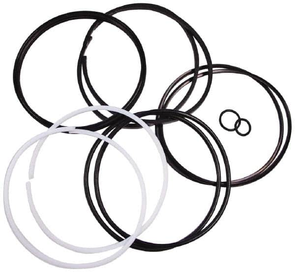 Parker - Buna Nitrile Accumulator Seal Kit - Includes V O-Ring Piston Seal, V O-Ring Backups, PTFE Glide Rings, O-Ring, O-Ring Backup, Gas Valve O-Ring, Use with 4 Inch Bore Piston Accumulator - Benchmark Tooling