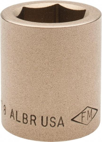 Ampco - 7/8", 1/2" Drive, Standard Hand Socket - 6 Points, 1-1/2" OAL, Aluminum Bronze - Benchmark Tooling