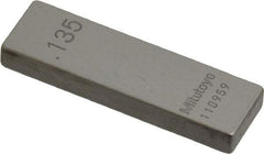 Mitutoyo - 0.135" Rectangular Steel Gage Block - Accuracy Grade AS-1, Includes Certificate of Inspection - Benchmark Tooling