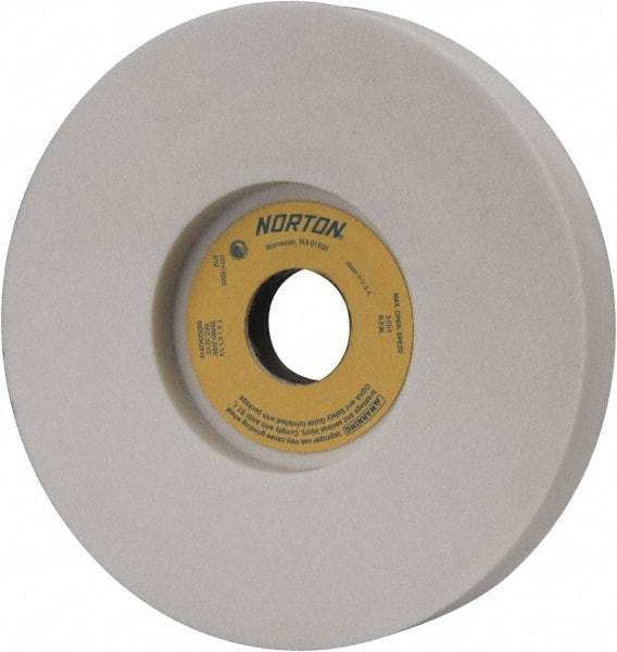 Norton - 7" Diam x 1-1/4" Hole x 1" Thick, J Hardness, 60 Grit Surface Grinding Wheel - Aluminum Oxide, Type 5, Medium Grade, 3,600 Max RPM, Vitrified Bond, One-Side Recess - Benchmark Tooling