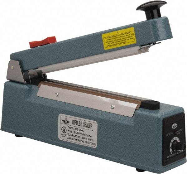 Value Collection - 8" Max Seal, 6 mil Thick, Table Top Thermal Impulse Sealer with Cutter - 260 Watts - Benchmark Tooling