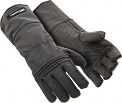 HexArmor - Size L (9), ANSI Cut Lvl A9, Puncture Lvl 3, Silicone Rubber Coated SuperFabric Cut Resistant Gloves - Palm Coated, Dyneema Lining, Gauntlet Cuff, Gray, Paired - Benchmark Tooling