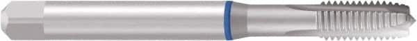 Emuge - M5x0.80 Metric Coarse, 3 Flute, Nitride Finish, Cobalt Spiral Point Tap - Plug Chamfer, Right Hand Thread, 70mm OAL, 15mm Thread Length, 6mm Shank Diam, 6G Class of Fit, Series Rekord B - Exact Industrial Supply