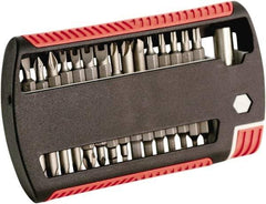 Wiha - 31 Piece, 1/4" Drive Screwdriver Bit Set - #1 to #2 Phillips, 5/64 to 1/4" Hex, T8 to T25 Torx, #1 & #2 Pozidriv - Benchmark Tooling