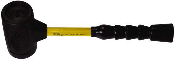 NUPLA - 6 Lb Head 3" Face Tough Polymer Nonmarring Hammer without Faces - 15-1/2" OAL, Fiberglass Handle - Benchmark Tooling