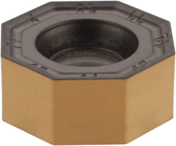 Iscar - ONMU050505 MM Grade IC830 Carbide Milling Insert - TiAlN/TiN Finish, 0.2047" Thick, 13mm Inscribed Circle, 0.5mm Corner Radius - Benchmark Tooling