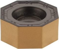 Iscar - ONMU050505 MM Grade IC830 Carbide Milling Insert - TiAlN/TiN Finish, 0.2047" Thick, 13mm Inscribed Circle, 0.5mm Corner Radius - Benchmark Tooling