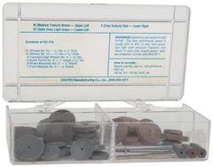 Cratex - 49 Piece Rubberized Small Wheel & Abrasive Point Set - Includes 4 Mandrels, 3 Points & 42 Wheels - Benchmark Tooling