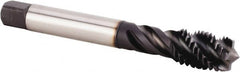 Kennametal - M16x2.00 Metric 4 Flute 6HX Modified Bottoming Spiral Flute Tap - Powdered Metal, TiN/CrC/C Finish, 110mm OAL, Right Hand Flute, Right Hand Thread, Series T630 - Benchmark Tooling