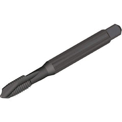 Kennametal - #4-40, 2 Flute, Oxide Finish, Vanadium High Speed Steel Spiral Point Tap - Plug Chamfer, Right Hand Thread, 56mm OAL, 8mm Thread Length, 3.5mm Shank Diam, 2B Class of Fit, Series T820 - Exact Industrial Supply