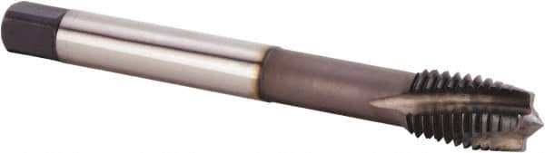 Kennametal - M16x2.00 Metric 4 Flute 6HX Plug Spiral Flute Tap - Powdered Metal, TiN/CrC/C Finish, 110mm OAL, Left Hand Flute, Right Hand Thread, Series T620 - Benchmark Tooling