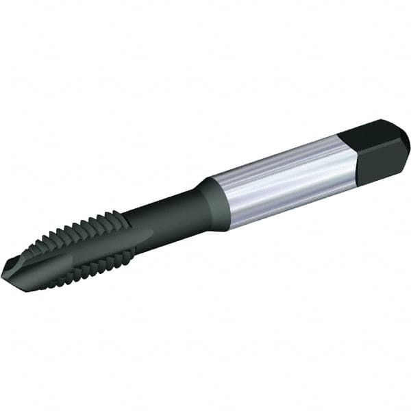Kennametal - M6x1.00, 3 Flute, TiN/CrC/C Finish, Vanadium High Speed Steel Spiral Point Tap - Plug Chamfer, Right Hand Thread, 2-1/2" OAL, 16mm Thread Length, 6.48mm Shank Diam, 6H Class of Fit, Series GOtap - Exact Industrial Supply