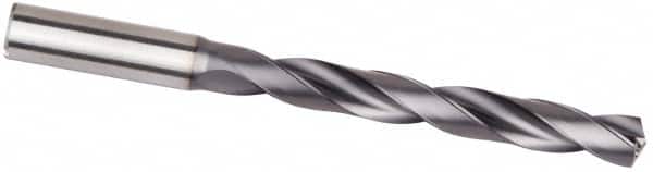 Kennametal - 15mm, 132° Point, Spiral Flute, Solid Carbide Taper Length Drill Bit - Multilayer TiAlN Finish, 121mm Flute Length, 171mm OAL, Series B256 - Benchmark Tooling
