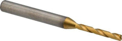 Kennametal - 3.1mm 140° Solid Carbide Jobber Drill - Multilayer TiAlN Finish, Right Hand Cut, Spiral Flute, Straight Shank, 66mm OAL, Standard Point - Benchmark Tooling