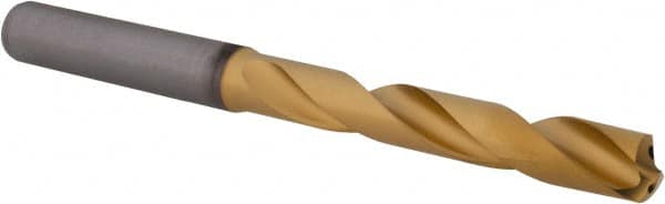 Kennametal - 19/64" 140° Solid Carbide Jobber Drill - Multilayer TiAlN Finish, Right Hand Cut, Spiral Flute, Straight Shank, 91mm OAL, Standard Point - Benchmark Tooling