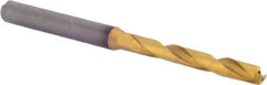Kennametal - #11 140° Solid Carbide Jobber Drill - Multilayer TiAlN Finish, Right Hand Cut, Spiral Flute, Straight Shank, 82mm OAL, Standard Point - Benchmark Tooling