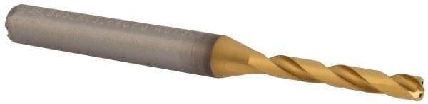 Kennametal - #30 140° Solid Carbide Jobber Drill - Multilayer TiAlN Finish, Right Hand Cut, Spiral Flute, Straight Shank, 66mm OAL, Standard Point - Benchmark Tooling