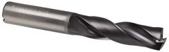 Kennametal - 21mm 180° Spiral Flute Solid Carbide Screw Machine Drill Bit - Multilayer TiAlN Finish, Right Hand Cut, 86mm Flute Length, 141mm OAL, Flat-Bottom Point, Straight Shank, Through Coolant - Benchmark Tooling