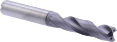 Kennametal - 3/8" 180° Spiral Flute Solid Carbide Screw Machine Drill Bit - Multilayer TiAlN Finish, Right Hand Cut, 47mm Flute Length, 89mm OAL, Flat-Bottom Point, Straight Shank, Through Coolant - Benchmark Tooling