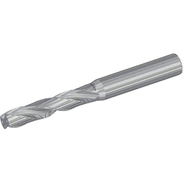 Kennametal - 21mm 180° Spiral Flute Solid Carbide Screw Machine Drill Bit - Bright Finish, Right Hand Cut, 86mm Flute Length, 141mm OAL, Flat-Bottom Point, Straight Shank, Through Coolant - Benchmark Tooling
