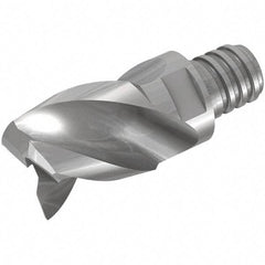 Iscar - MM EA Grade IC08 Carbide T-Slot Milling Tip Insert - Uncoated, 3 Flutes, 24.99mm Cutting Diam, 19mm Depth of Cut, 37.01mm Extension, 0.02" Cnr Rad, 40° Helix - Benchmark Tooling