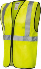 PRO-SAFE - Size L/XL High Visibility Yellow Mesh General Purpose Vest - 50" Chest, ANSI 107-2010, Zipper Closure, 1 Pocket, Polyester - Benchmark Tooling