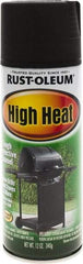 Rust-Oleum - Black, Satin, High-Heat Spray Paint - 10 to 12 Sq Ft per Can, 12 oz Container, Use on Metal - Benchmark Tooling