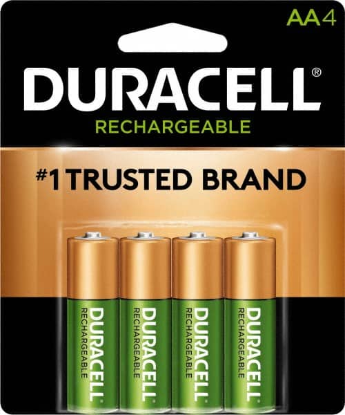 Duracell - Size AA, NiMH, 4 Pack, Standard Battery - 1.2 Volts, Button Tab Terminal, 61951-2:2003-04 - Benchmark Tooling