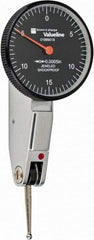 TESA Brown & Sharpe - 0.03 Inch Range, Horizontal Dial Test Indicator - 1.26 Inch Black Dial, 0-15-0 Dial Reading - Benchmark Tooling