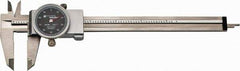 TESA Brown & Sharpe - 0" to 6" Range, 0.001" Graduation, 0.1" per Revolution, Dial Caliper - Black Face, 1.5" Jaw Length, Accurate to 0.02mm/0.03mm - Benchmark Tooling