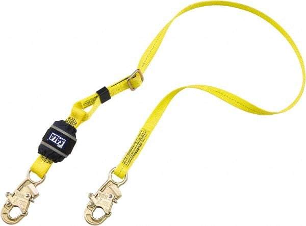 DBI/SALA - 6' Long, 310 Lb Capacity, 1 Leg Locking Snap Hook Harness Shock Absorbing Lanyard - 1" Diam, Polyester Webbing, Locking Snap Hook Anchorage Connection - Benchmark Tooling