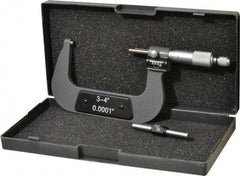 Value Collection - 3 to 4" Range, 0.0001" Graduation, Mechanical Outside Micrometer - Ratchet Stop Thimble, Digital Counter - Benchmark Tooling