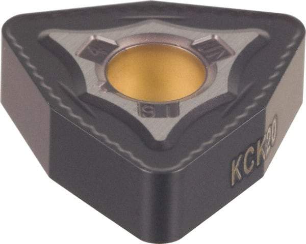 Kennametal - WNMG433 RP Grade KCK05 Carbide Turning Insert - TiCN/Al2O3 Finish, 80° Trigon, 1/2" Inscr Circle, 3/16" Thick, 3/64" Corner Radius - Benchmark Tooling