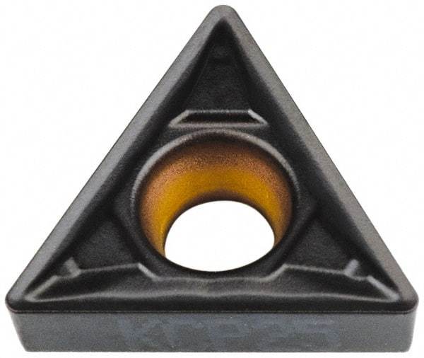 Kennametal - TCMT21.51 FP Grade KCP25 Carbide Turning Insert - TiCN/Al2O3 Finish, 60° Triangle, 1/4" Inscr Circle, 3/32" Thick, 1/64" Corner Radius - Benchmark Tooling