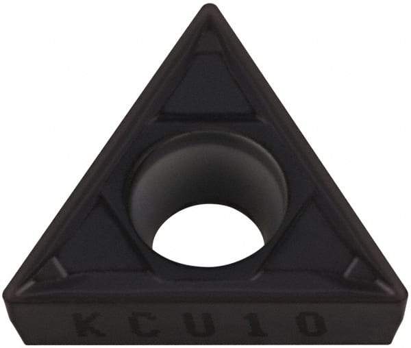 Kennametal - TCMT32.51 FP Grade KC5010 Carbide Turning Insert - TiAlN Finish, 60° Triangle, 3/8" Inscr Circle, 5/32" Thick, 1/64" Corner Radius - Benchmark Tooling