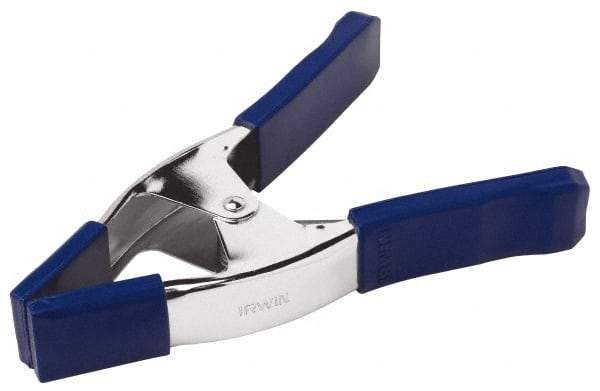 Irwin - 3" Jaw Opening Capacity, 3" Throat Depth, Spring Clamp - Metal Body, 9" OAL - Benchmark Tooling