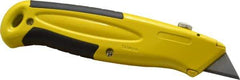 PHC - Retractable Utility Knife - 2-1/4" Blade, Yellow Zinc Handle, 5 Blades Included - Benchmark Tooling