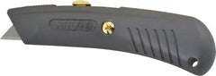 PHC - Retractable Utility Knife - 2-1/4" Blade, Gray Zinc Handle, 1 Blade Included - Benchmark Tooling