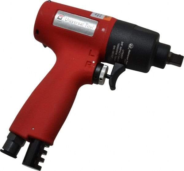 Universal Tool - 3/8" Drive, 10,000 RPM, 10 to 75 Ft/Lb Torque Impact Wrench - Pistol Grip Handle, 1,700 IPM, 5 CFM, 90 psi, 1/4" NPT Inlet - Benchmark Tooling