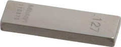 Mitutoyo - 0.127" Rectangular Steel Gage Block - Accuracy Grade 0, Includes Certificate of Inspection - Benchmark Tooling