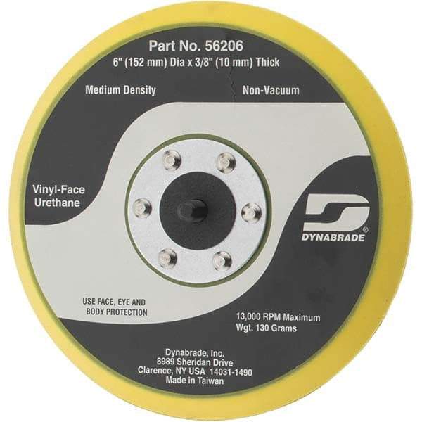 Dynabrade - 6" Diam Disc Backing Nonvacuum Replacement Pad - Medium Density, 13,000 RPM - Benchmark Tooling